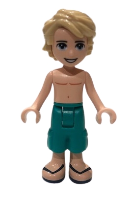 LEGO Friends Mason, Dark Turquoise Shorts, Shirtless minifigure