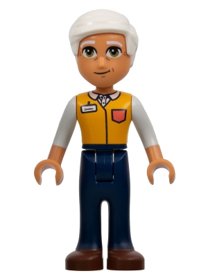 LEGO Friends Isaac - Bright Light Orange Shirt, Dark Blue Pants, Reddish Brown Shoes minifigure
