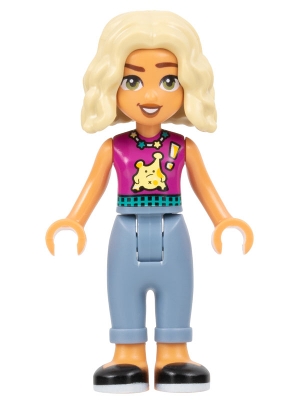 LEGO Friends Nova - Magenta Sleeveless Shirt, Sand Blue Trousers with Cuffs, Black Shoes minifigure