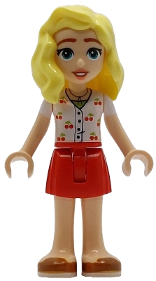 LEGO Friends Matilde - White Top with Cherries, Red Skirt, Dark Orange Shoes minifigure