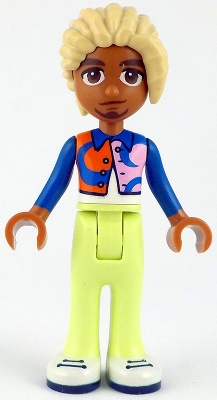 LEGO Friends Faraji - Bright Pink and Reddish Orange Jacket, Yellowish Green Trousers minifigure