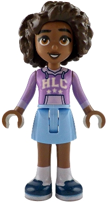 LEGO Friends Aliya - Medium Lavender Hoodie, Bright Light Blue Skirt, Dark Blue Shoes minifigure