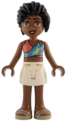LEGO Friends Celine - Coral, Medium Azure and Bright Light Yellow Top, White Skirt, Tan Sandals minifigure