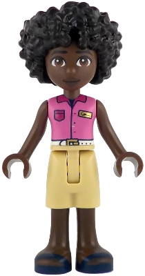 LEGO Friends Mischa - Dark Pink Sleeveless Shirt, Tan Shorts, Dark Blue Sandals minifigure