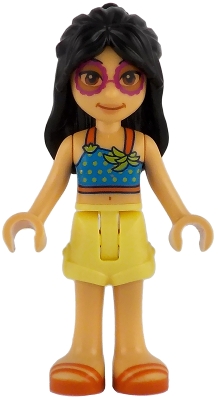 LEGO Friends Liann - Dark Azure Top, Bright Light Yellow Shorts, Reddish Orange Sandals minifigure