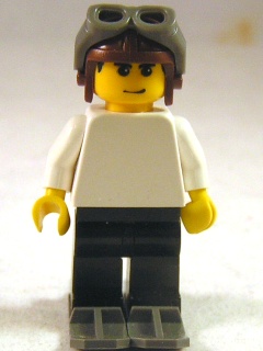 LEGO FIRST LEGO League (FLL) Climate Connections Skier Male White Top, Reddish Brown Aviator Cap minifigure