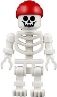 LEGO Skeleton with Standard Skull, Red Rounded Top Bandana minifigure