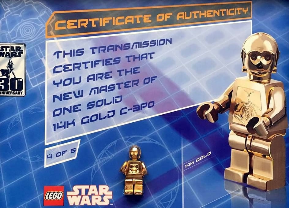 LEGO Solid 14 Carat Gold C-3PO