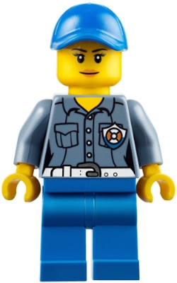 LEGO Coast Guard City ATV Driver Female, Blue Legs, Blue Cap with Hole minifigure