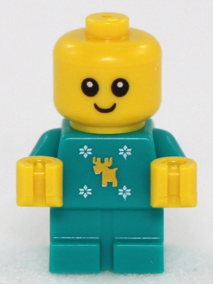 LEGO Baby - Dark Turquoise Body with Moose and Snowflakes and Yellow Hands minifigure