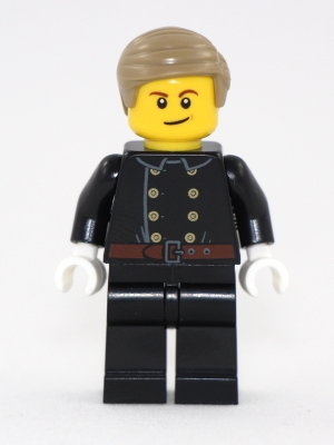 LEGO Fire - Jacket with 8 Buttons, Dark Tan Smooth Hair minifigure