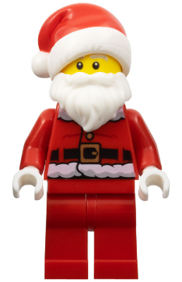 LEGO Santa - Red Fur Lined Jacket with Button, Red Legs, Light Bluish Gray and White Bushy Eyebrows minifigure
