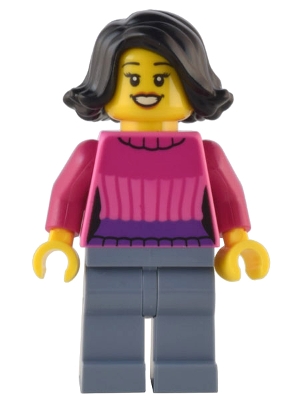 LEGO Holiday Shopper - Dark Pink Sweater minifigure