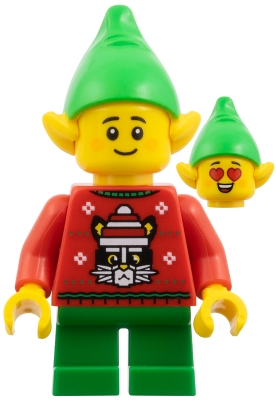 LEGO Elf - Red Holiday Sweater with Cat minifigure