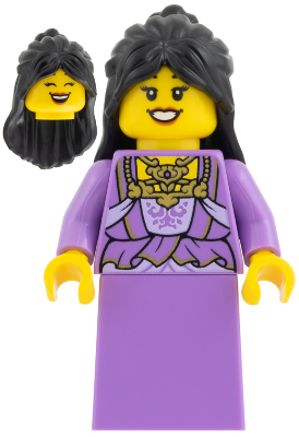 LEGO Woman - Medium Lavender Vest and Skirt, Black Hair minifigure hol427