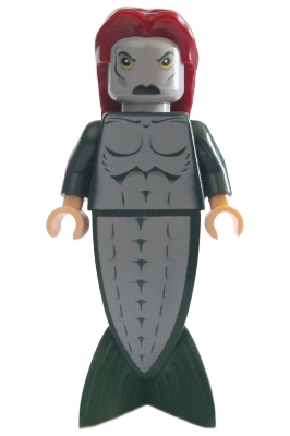 LEGO Merman - Fish Tail, Long Dark Red Hair minifigure