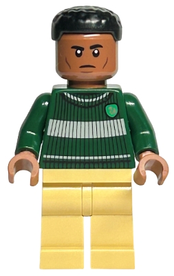 LEGO Blaise Zabini - Dark Green Slytherin Quidditch Sweater, Tan Legs minifigure
