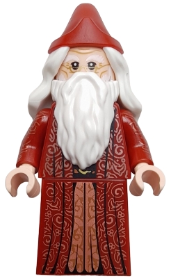 LEGO Albus Dumbledore - Dark Red Robe, White Hair, Printed Arms minifigure