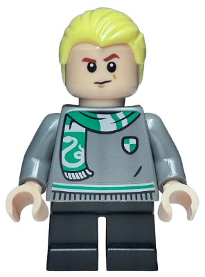LEGO Draco Malfoy - Slytherin Sweater and Scarf, Black Short Legs minifigure hp520
