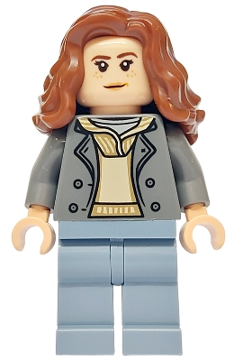 LEGO Hermione Granger - Dark Bluish Gray Jacket over Tan Hoodie, Sand Blue Legs minifigure