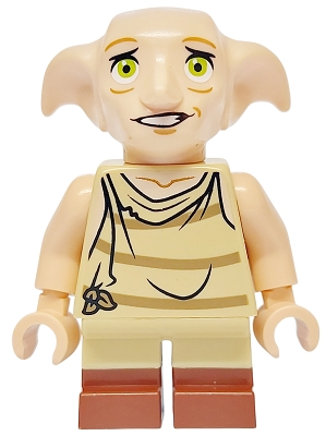LEGO Dobby (Elf) - Light Nougat, Open Mouth Worried, Reddish Brown Boots minifigure