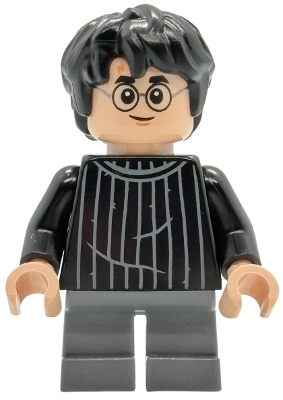 LEGO Harry Potter - Black Striped Sweater, Dark Bluish Gray Short Legs minifigure