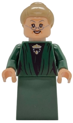 LEGO Professor Minerva McGonagall - Dark Green Robe, Plain Skirt, Dark Tan Hair minifigure