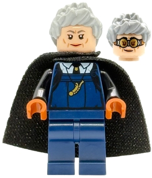 LEGO Madam Rolanda Hooch - Dark Blue Outfit with Large Whistle, Light Nougat Head, Black Spongy Cape minifigure
