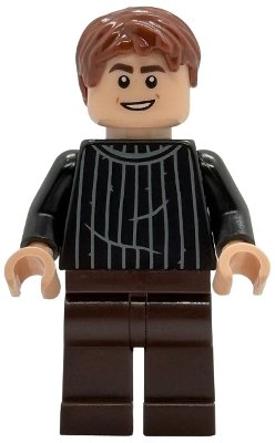 LEGO Oliver Wood - Black Striped Sweater, Dark Brown Legs minifigure