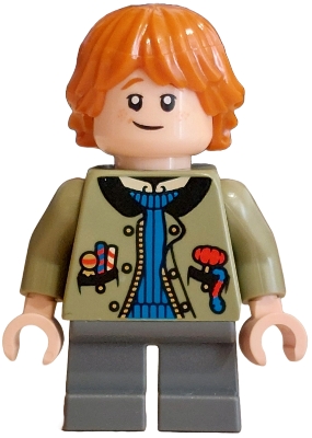 LEGO Ron Weasley - Olive Green Jacket, Blue Jumper minifigure