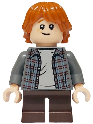 LEGO Ron Weasley - Plaid Shirt, Dark Brown Short Legs minifigure
