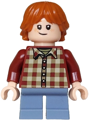 LEGO Ron Weasley - Dark Red Plaid Shirt, Sand Blue Short Legs minifigure