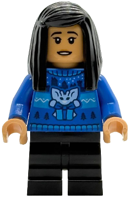 LEGO Cho Chang - Blue Holiday Sweater, Black Medium Legs minifigure hp590