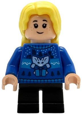 LEGO Luna Lovegood - Blue Holiday Sweater, Black Short Legs minifigure hp594