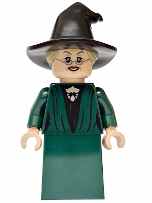 LEGO Professor Minerva McGonagall - Dark Green Robe, Plain Skirt, Hat with Hair minifigure