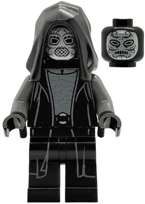 LEGO Death Eater - Black Hood, Dark Bluish Gray Arms, Large Open Mouth / Squinting Eyes minifigure