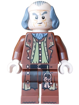 LEGO Argus Filch - Bald on Top, Reddish Brown Coat, Dark Tan Vest, Olive Green Shirt minifigure hp621