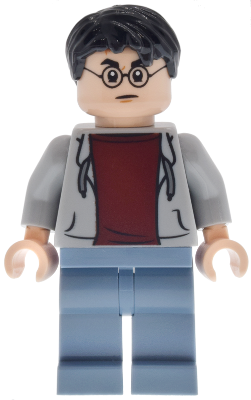 LEGO Harry Potter - Light Bluish Gray Hoodie Open, Sand Blue Legs minifigure hp631