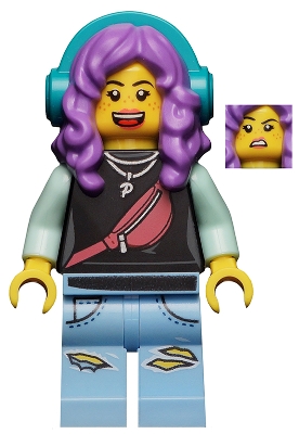 LEGO Parker L. Jackson - Black Top with Headphones (Open Mouth Smile / Disgusted) minifigure