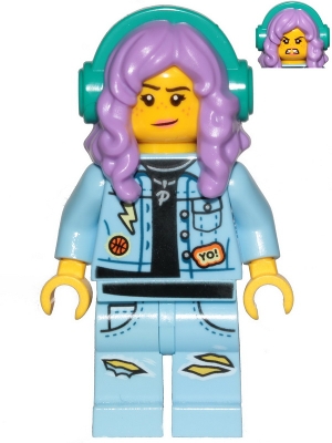 LEGO Parker L. Jackson - Denim Jacket with Headphones (Crooked Smile / Angry) minifigure