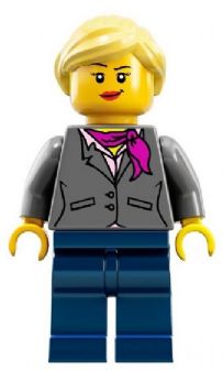 LEGO Research Scientist Female, Magenta Scarf minifigure