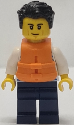 LEGO Sailor - Male with Life Jacket, Dark Blue Legs minifigure