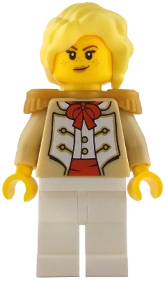 LEGO Camilla - Admiral's Daughter, Tan Coat, White Legs, Pearl Gold Epaulettes minifigure