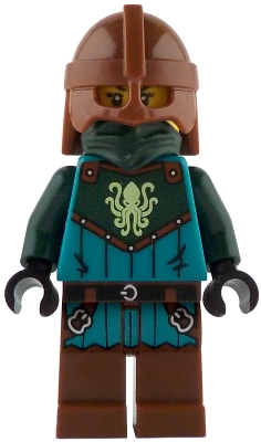 LEGO Kraken Warrior - Female, Reddish Brown Helmet minifigure