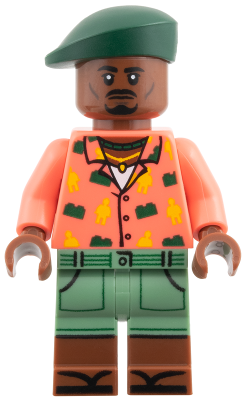 LEGO Duncan Kincaid - Coral Shirt, Sand Green Shorts, Dark Green Beret minifigure jw146