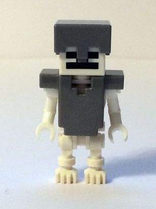 LEGO Skeleton with Cube Skull - Flat Silver Helmet and Armor minifigure