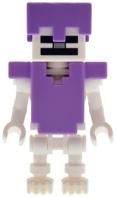 LEGO Skeleton, Minecraft - Medium Lavender Armor and Helmet minifigure