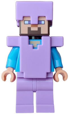 LEGO Steve (Nougat) - Medium Lavender Legs, Helmet and Armor minifigure min279