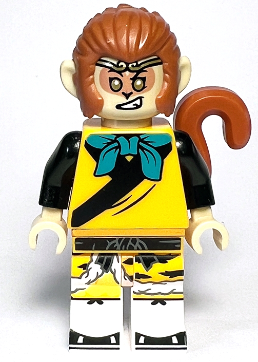 LEGO Monkey King - Bright Light Orange Robe, Black Animal Stripes, Dark Turquoise Bandana minifigure