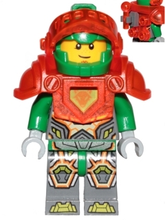 LEGO Aaron - Trans Neon Orange Armor and Visor, Tow Ball on Back minifigure